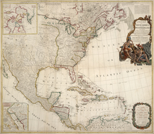 United States, North America, Caribbean and Central America Map By Robert Sayer