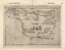 South America and Brazil Map By Girolamo Ruscelli