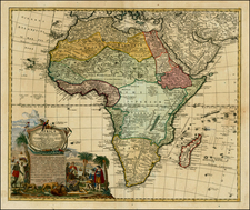 Africa and Africa Map By Homann Heirs