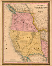 Southwest, Rocky Mountains and California Map By Samuel Augustus Mitchell