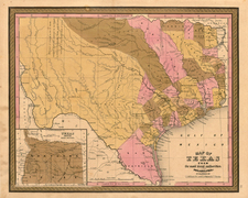 Texas Map By Samuel Augustus Mitchell