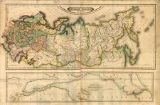 Europe, Russia, Ukraine, Turkey, Asia, China, Central Asia & Caucasus and Russia in Asia Map By Daniel Lizars