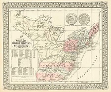 United States Map By Samuel Augustus Mitchell Jr.