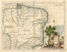 South America and Brazil Map By Giambattista Albrizzi