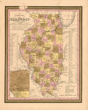 Midwest Map By Samuel Augustus Mitchell