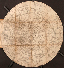 World, World, Northern Hemisphere, Polar Maps, North America, South America and America Map By Jodocus Hondius / William Rogers