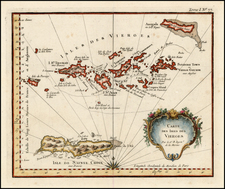 Caribbean Map By Jacques Nicolas Bellin