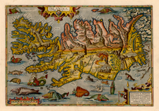 World, World, Atlantic Ocean, Europe, Iceland, Comic & Anthropomorphic, Curiosities and Balearic Islands Map By Abraham Ortelius