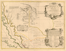 Texas, Southwest, Mexico and California Map By Vincenzo Maria Coronelli / Jean-Baptiste Nolin