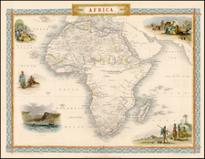 Africa and Africa Map By John Tallis