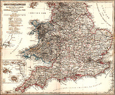 Europe and Russia Map By Adolf Stieler