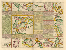 Texas, Southwest, Caribbean, Central America, South America, Europe, Italy, Asia, Philippines and Balearic Islands Map By Henri Chatelain