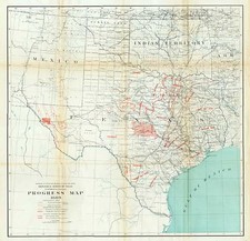 Texas Map By Julius Bien / E.T. Dumble