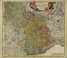 Switzerland, France and Italy Map By Johann Baptist Homann