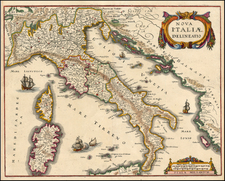 Europe and Italy Map By Matthaus Merian