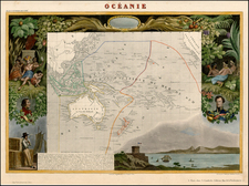 Australia & Oceania and Oceania Map By Victor Levasseur