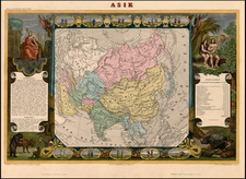 Asia and Asia Map By Victor Levasseur