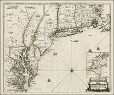 New England, Mid-Atlantic and Southeast Map By Robert Morden  &  Philip Lea  &  John Thornton