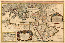 Europe, Russia, Ukraine, Balkans, Italy, Turkey, Mediterranean, Middle East, Holy Land, Turkey & Asia Minor, North Africa, Balearic Islands and Greece Map By Alexis-Hubert Jaillot