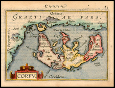 Balearic Islands and Greece Map By Abraham Ortelius / Johannes Baptista Vrients