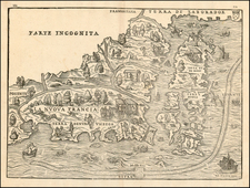 New England and Canada Map By Giovanni Battista Ramusio / Giacomo Gastaldi