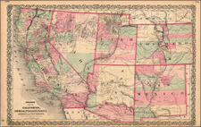 Plains, Southwest, Rocky Mountains and California Map By G.W.  & C.B. Colton