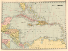 Caribbean Map By George F. Cram