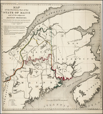 New England and Canada Map By W.J. Stone