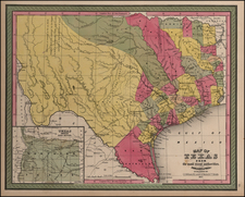 Texas Map By Samuel Augustus Mitchell