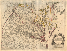 Mid-Atlantic and Southeast Map By Gilles Robert de Vaugondy