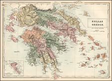 Europe, Balearic Islands and Greece Map By Adam & Charles Black