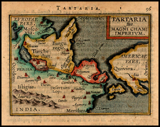 Alaska, China, Japan, Central Asia & Caucasus, Russia in Asia, California and Canada Map By Abraham Ortelius / Johannes Baptista Vrients