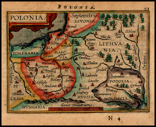 Poland and Baltic Countries Map By Abraham Ortelius / Johannes Baptista Vrients