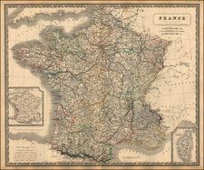 France Map By W. & A.K. Johnston