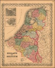 Europe and Netherlands Map By Joseph Hutchins Colton