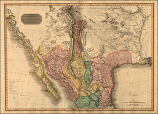 Texas, Plains, Southwest, Rocky Mountains, Mexico, Baja California and California Map By John Pinkerton