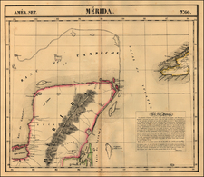 Mexico, Caribbean and Central America Map By Philippe Marie Vandermaelen