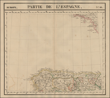 Spain Map By Philippe Marie Vandermaelen