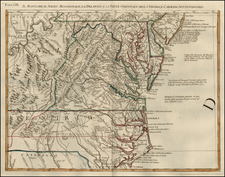 Mid-Atlantic and Southeast Map By Antonio Zatta