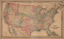 United States Map By Joseph Hutchins Colton