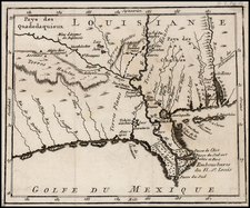 South and Texas Map By Antoine-Simon Le Page du Pratz