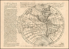 World and Western Hemisphere Map By Pierre Moullart-Sanson