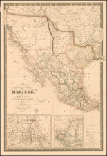 Texas, Southwest, Rocky Mountains, Mexico and California Map By Adrien-Hubert Brué