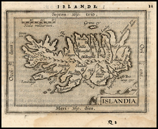 World, Atlantic Ocean, Europe and Iceland Map By Abraham Ortelius