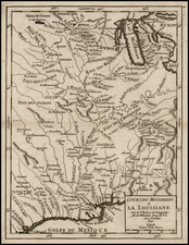 South, Texas, Midwest and Plains Map By Gilles Robert de Vaugondy