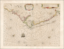 Ireland Map By Caspar  Lootsman / Anthonie (Theunis)   Jacobsz