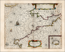 British Isles Map By Caspar  Lootsman / Anthonie (Theunis)   Jacobsz