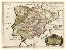 Spain and Portugal Map By F. Bertin