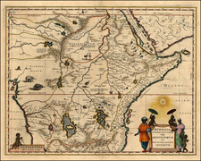 Africa, East Africa and West Africa Map By Willem Janszoon Blaeu