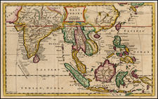 Asia, China, India, Southeast Asia and Philippines Map By Thomas Jefferys